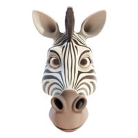 AI generated 3D Cartoon Zebra Logo Illustration No Background Perfect for Print on Demand png