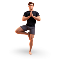 ein Mann im ein Yoga Pose auf ein transparent Hintergrund png