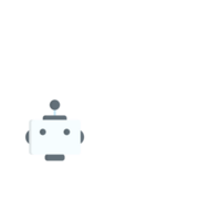 a robot with a speech bubble on a transparent background png