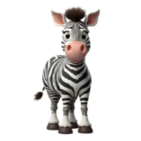 un' cartone animato zebra in piedi su un' trasparente sfondo png