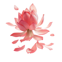 AI generated Flying whirl pink lotus petals in the air, Beautiful flower in nature concept, AI generated, PNG transparent