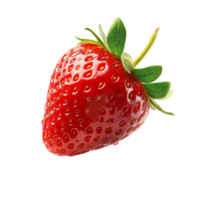 AI generated Ripe Strawberry falling in air, Healthy organic berry natural ingredients concept, AI generated, PNG transparency