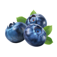 AI generated Blueberries with Blueberry leaves on the floor, Healthy organic berry natural ingredients concept, AI generated, PNG transparency