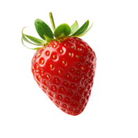 ai genererad färsk jordgubb flygande i luft, friska organisk bär naturlig Ingredienser begrepp, ai genererad, png genomskinlighet