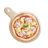 Champignon Pilze Garnele Ananas Pizza png