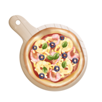 camarón piña negro aceitunas Pizza png