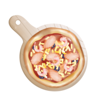 Zalm garnaal zwart olijven pizza png