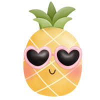 ananas indossando occhiali da sole png