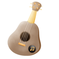 brown guitar on beach png