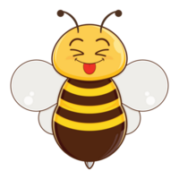 abeille espiègle visage dessin animé mignonne png