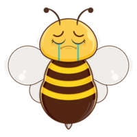 Biene Weinen Gesicht Karikatur süß png