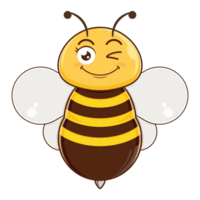 abelha sorrir face desenho animado fofa png