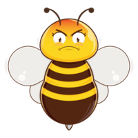 Biene wütend Gesicht Karikatur süß png