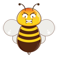 abeja enojado cara dibujos animados linda png