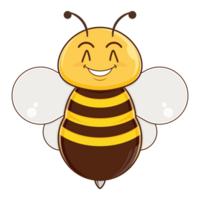 abeille sourire visage dessin animé mignonne png