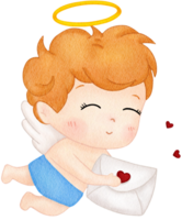 Cupido dibujos animados charactor acuarela png