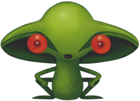 Alien cartoon Watercolor png