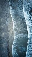 Close-up texture of a frozen surface with intricate ice patterns and crystals, showcasing natural winter beauty in Saltburn-by-the-Sea photo