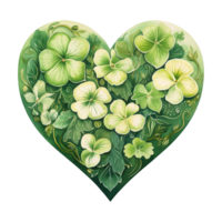 AI generated Saint Patrick Heart Shape Illustration png