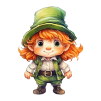 AI generated Cute Leprechaun Illustration png