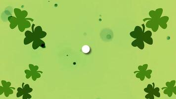 ai gegenereerd heilige Patrick dag animatie achtergrond met groen en snoep munten. voor de viering van st. Patrick dag in maart intro animatie video