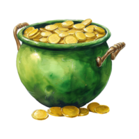 AI generated Green Cauldron Illustration png