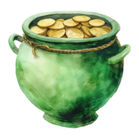 AI generated Green Cauldron Illustration png