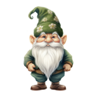 AI generated Green Gnome Illustration png