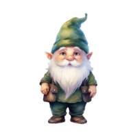 AI generated Green Gnome Illustration png