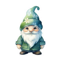 AI generated Green Gnome Illustration png