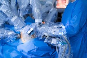 Medical robot. Medical operation involving robot. Robotic Surgery photo