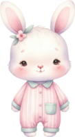 ai généré mignonne lapin habillé dans une confortable sweatshirt à capuche, mettant en valeur une doux, sur le thème du pastel esthétique parfait pour Pâques png