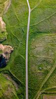 Aerial view of the walk path in Flamborough, England photo
