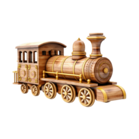 ai gerado de madeira trem conjunto de madeira brinquedo isolado png