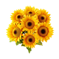 ai generado hermosa naturaleza manojo de girasoles png