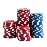 ai generato pile di poker patatine fritte con uno di loro mostrando il numero 3 su esso png