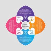 4 steps business infographics template design vector
