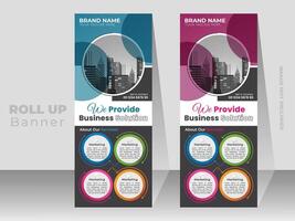 Modern Business Roll up Banner design and A simple, modern, flat and clean Roll up Banner design . Creative roll up banner . vector