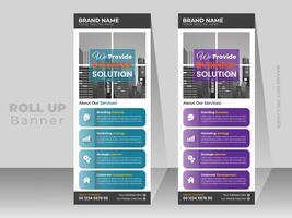 Modern Business Roll up Banner design and A simple, modern, flat and clean Roll up Banner design . Creative roll up banner . vector