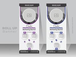 Modern Business Roll up Banner design and A simple, modern, flat and clean Roll up Banner design . Creative roll up banner . vector