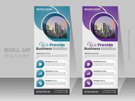 Modern Business Roll up Banner design and A simple, modern, flat and clean Roll up Banner design . Creative roll up banner . vector