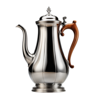 ai genererad silver- kaffe pott png