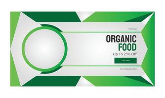 Organic Food Editable Social Media Web Banner vector