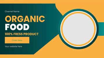 Organic Food Editable Social Media Web Banner vector