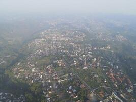 Aerial view of a remote village Tawangmangu, Central Java, Indonesia photo