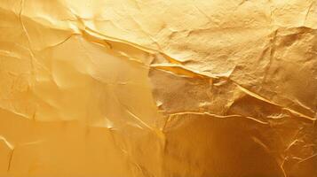 AI generated Close up view of a shimmering gold foil background photo