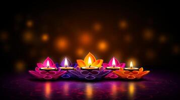 ai generado diwali festival con vibrante colores foto