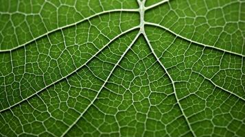 AI generated Hyper zoom into the intricate patterns of a leaf's veins photo