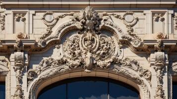 AI generated Ornate details on a classic theater facade photo