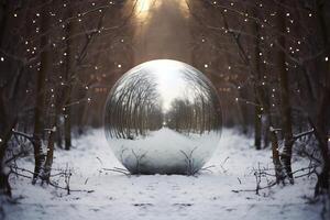 AI generated Glistening decorations transforming winter photo